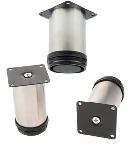 Pata Con Nivelador Acero 201. 4-6-8-10cm Anodizado Plata