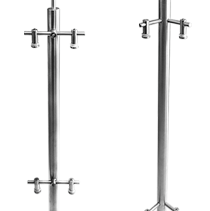 Poste en Acero con Soporte de Vidrio - Pasamanos y Baranda