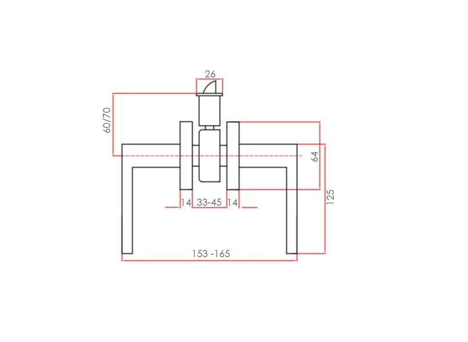 Chapa Palanca Base Cuadrada Niquel Satinado - Imagen 5