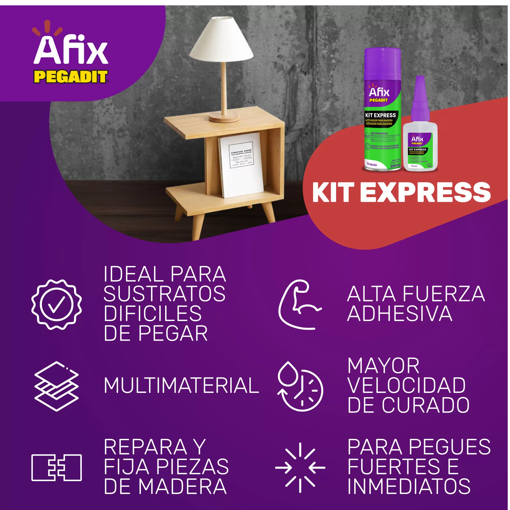 Pegante Para Madera Uso Profesional 100ml + Activador 200ml Afix - Imagen 6