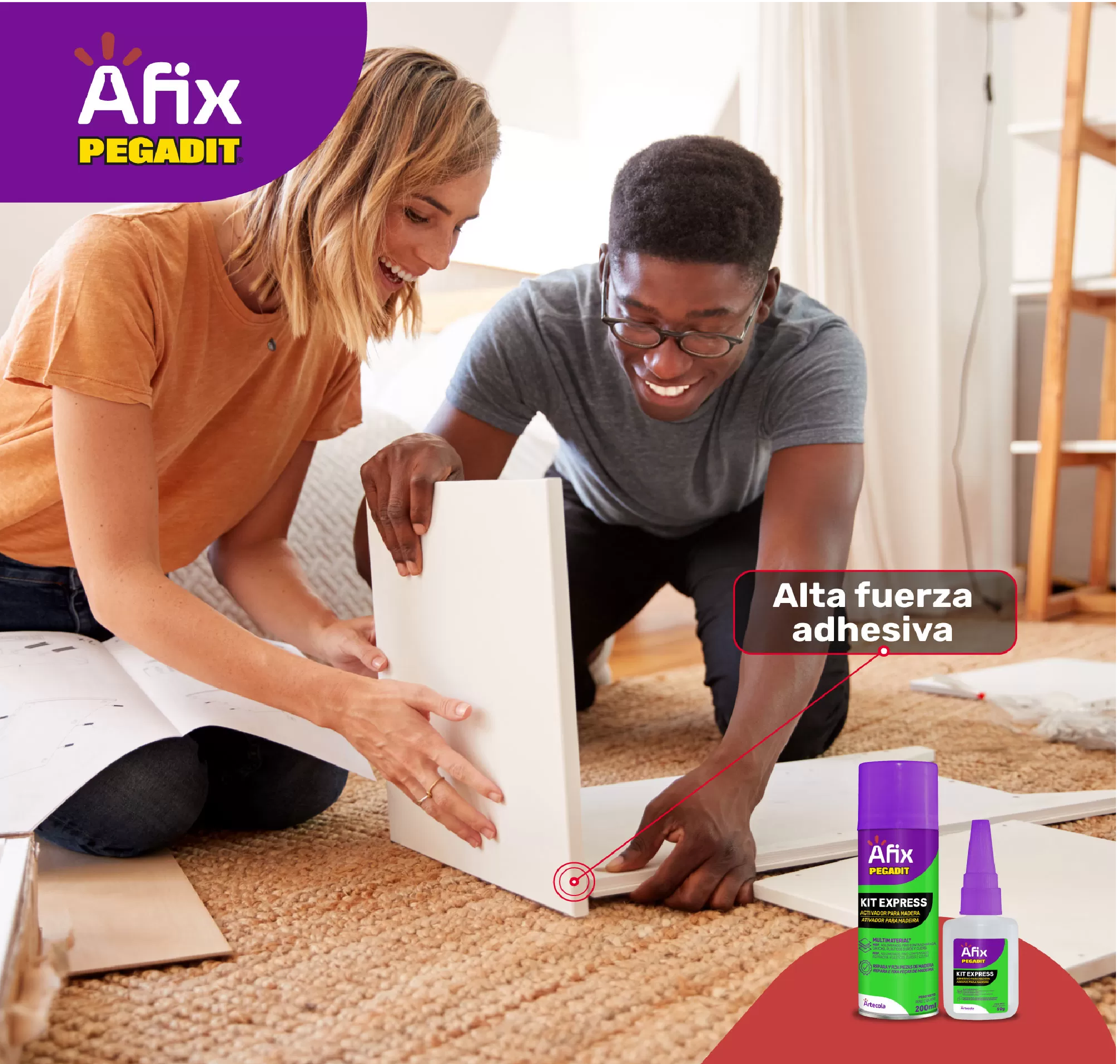 Pegante Para Madera Uso Profesional 100ml + Activador 200ml Afix - Imagen 4
